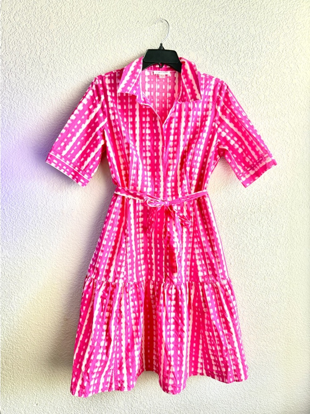 Calvin Klein Pink Printed Button-Up Dress